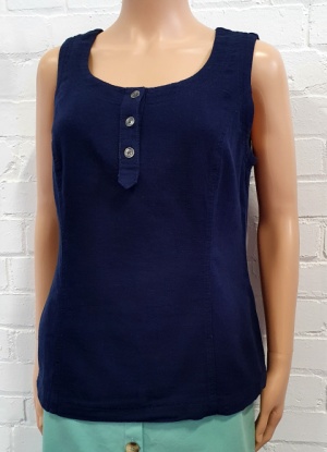 Signature Sleeveless Linen Mix Top